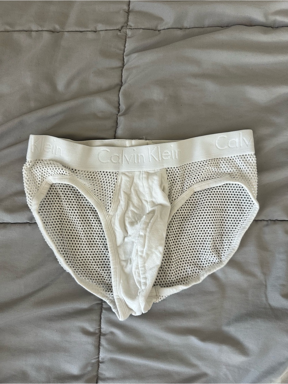 Calvin Klein Men’s White Mesh hip Briefs - Breathable Support